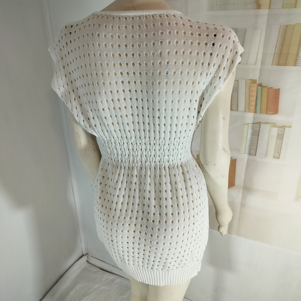 & Other Stories White Open-Knit Mini Dress